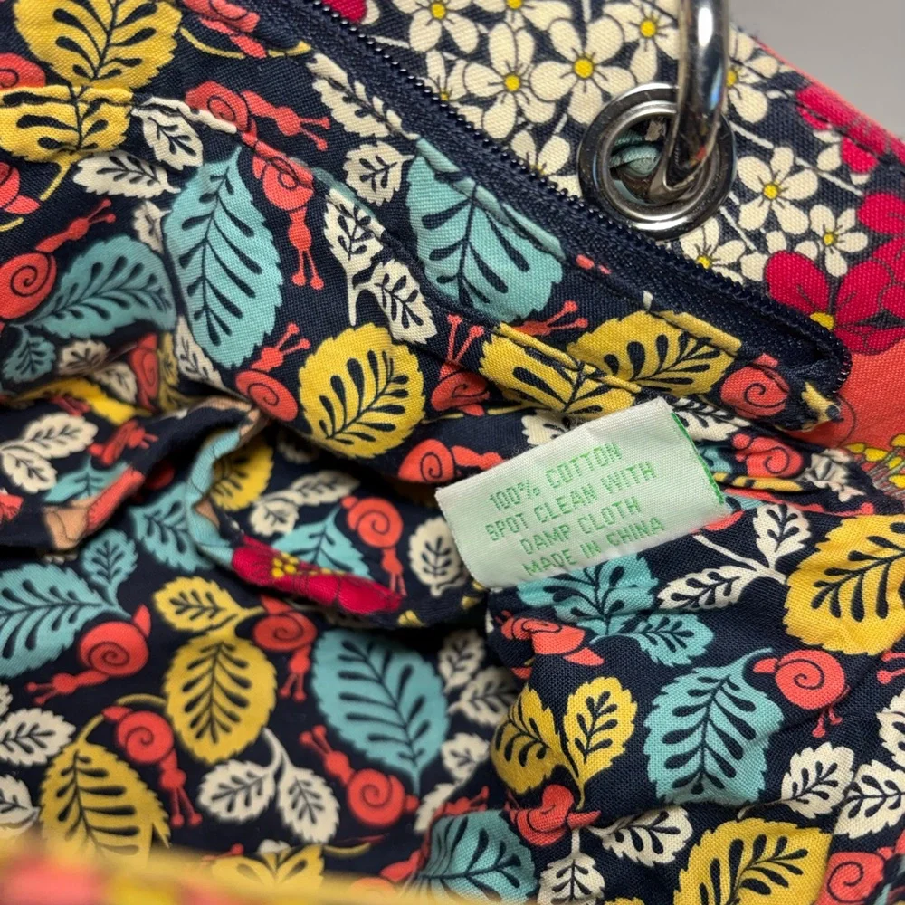 Vera Bradley Retired Happy Snails Multicolor Floral Shoulder Bag Quilted